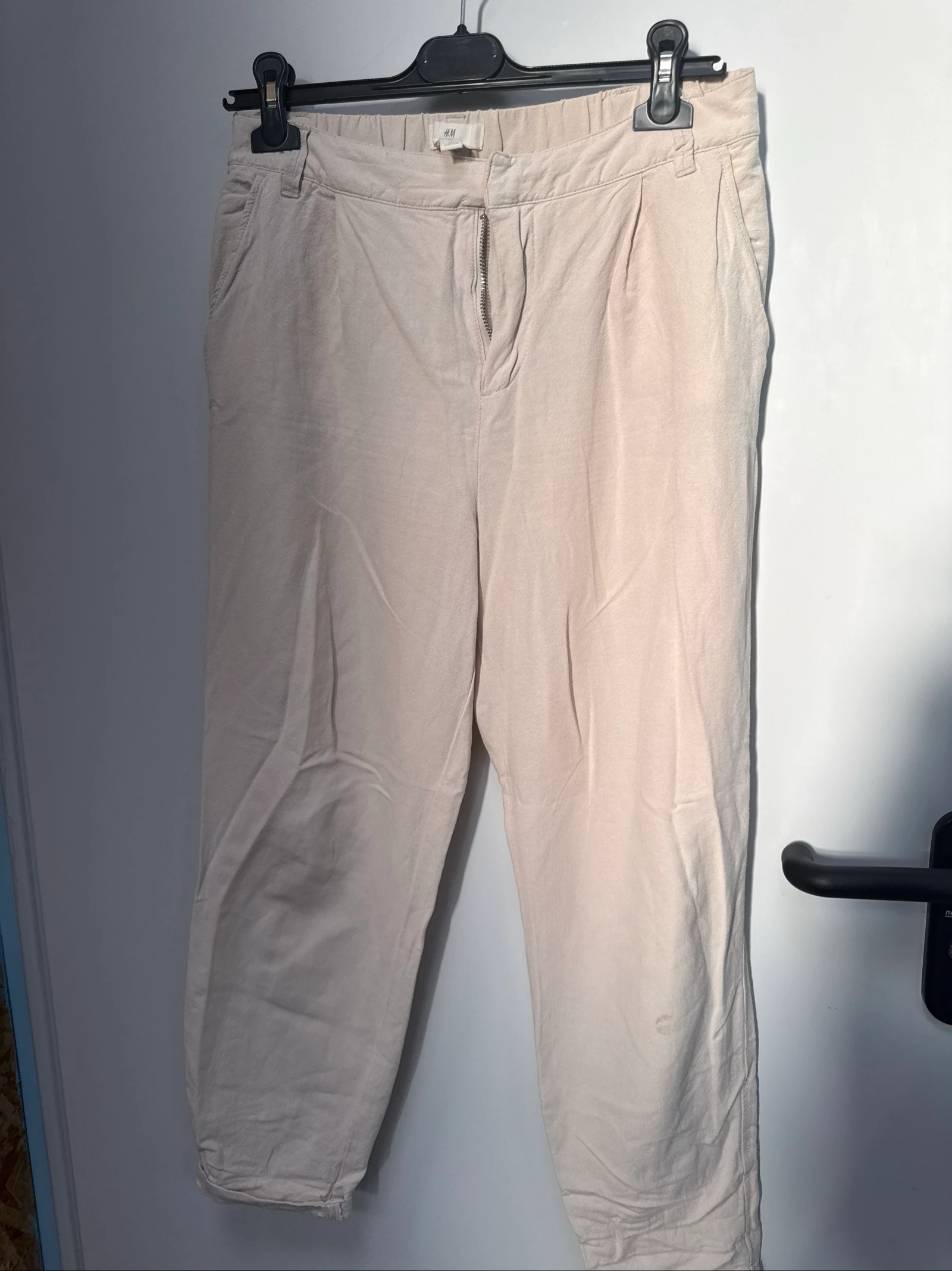 Pantalón de lino H&M mujer beige talla 38